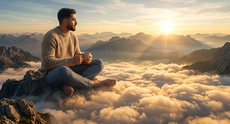 Peak Meditation: A Moment of Serenity