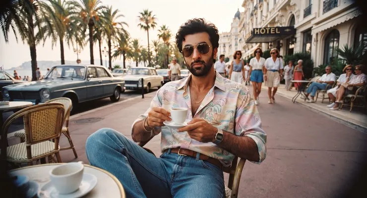 Vintage 1980s Cannes Cafe Photograph